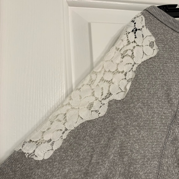 Gray Lace Crewneck Sweater - Picture 3 of 5